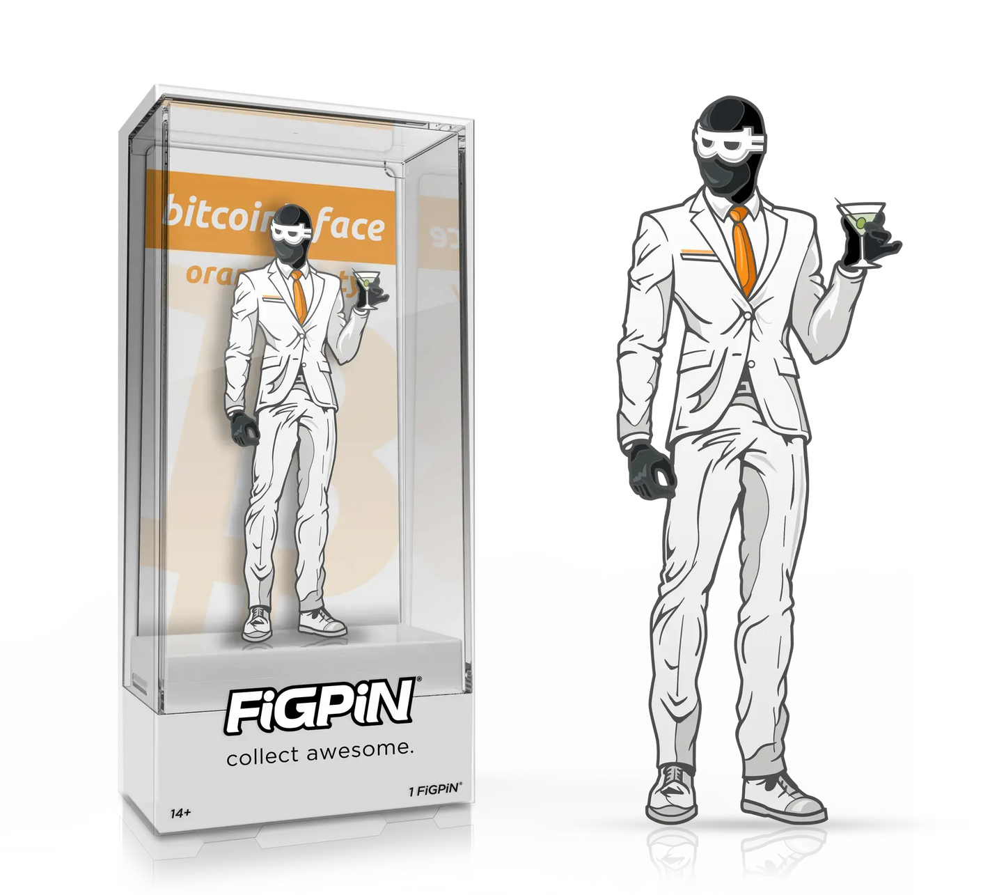 FiGPiN Satoshi Nakamoto - Bitcoin - LE 300 PCS - Orange Party Edition FIGPIN