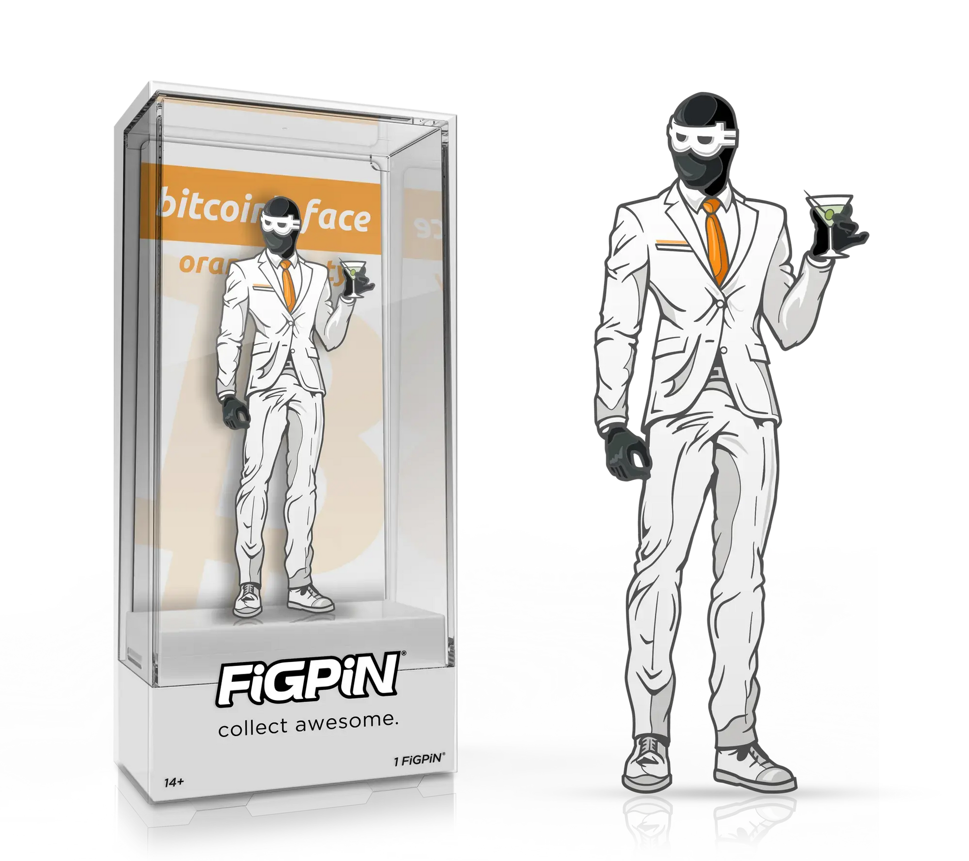 FiGPiN Satoshi Nakamoto - Bitcoin - LE 300 PCS - Orange Party Edition FIGPIN