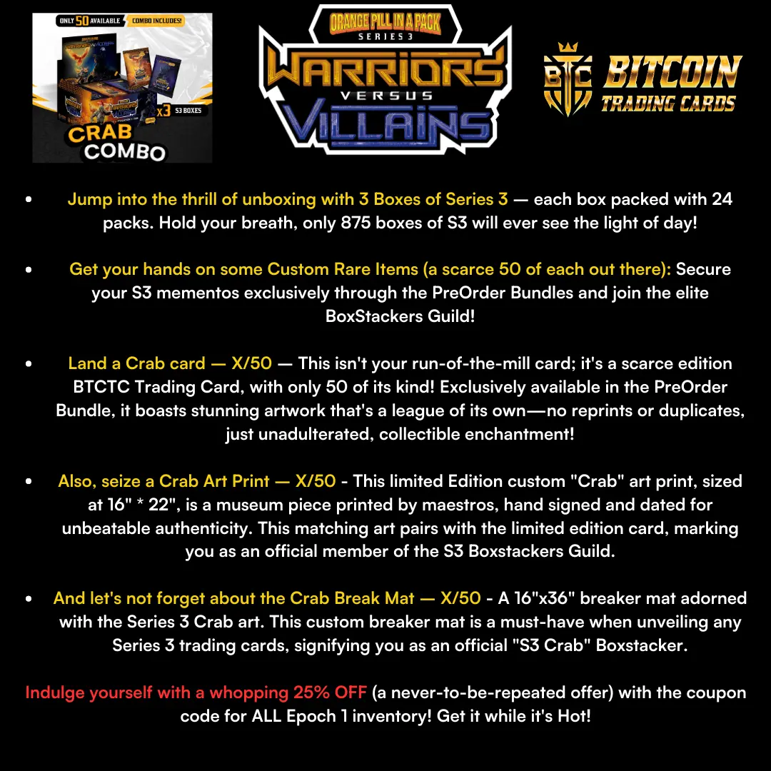 OPP - Series 3 Crab Bundle Bitcoin Trading Cards