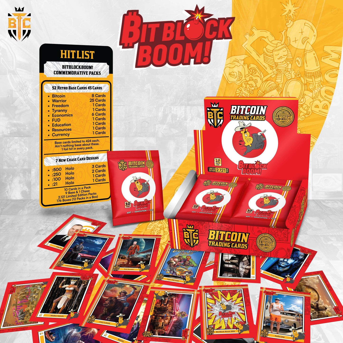 BitBlockBoom! 2024 LE Commemorative Booster Packs - Bitcoin Freedom Art