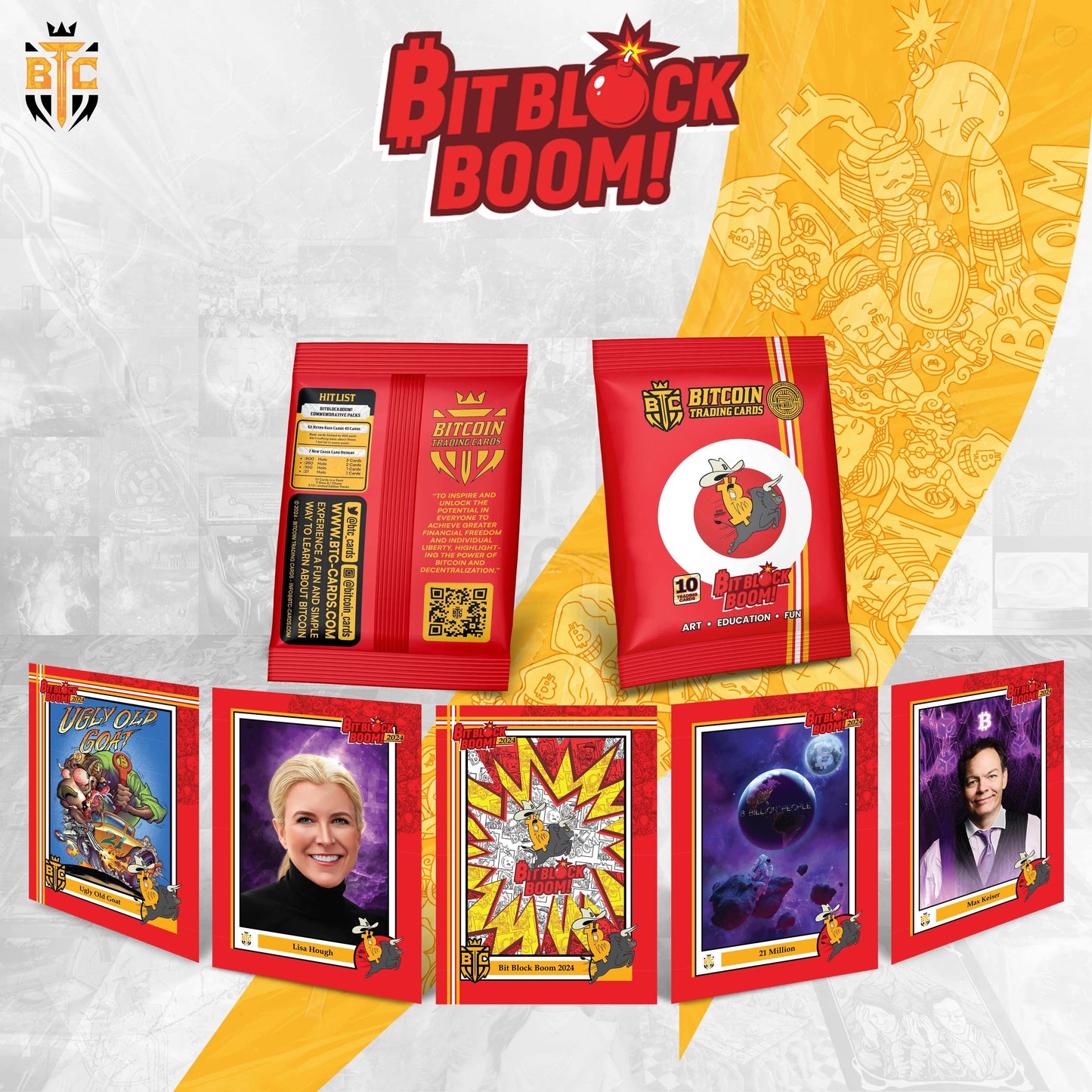BitBlockBoom! 2024 LE Commemorative Booster Packs - Bitcoin Freedom Art
