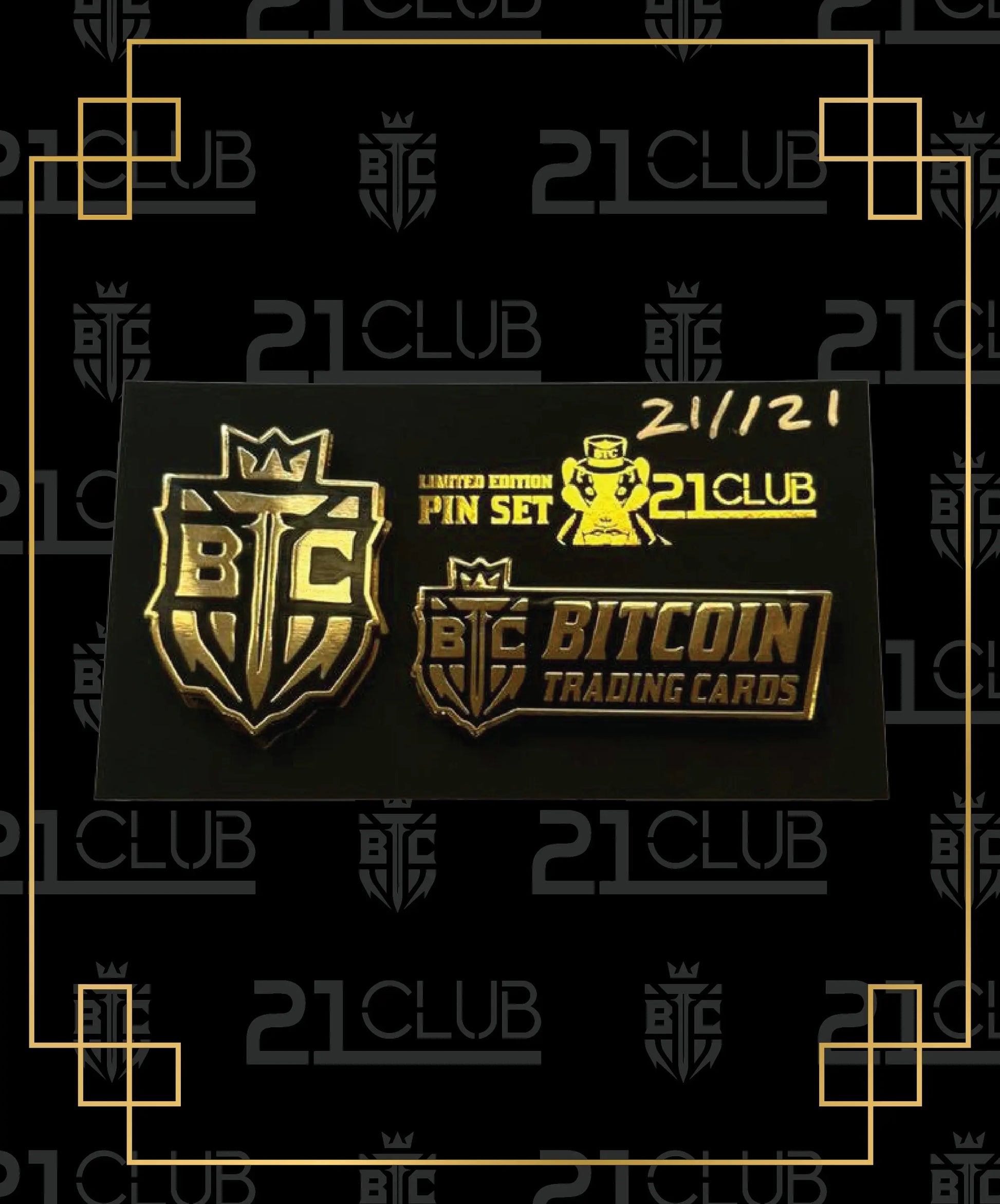 21 Club BTC Pin Set - Limited Edition of 121 Bitcoin Trading Cards