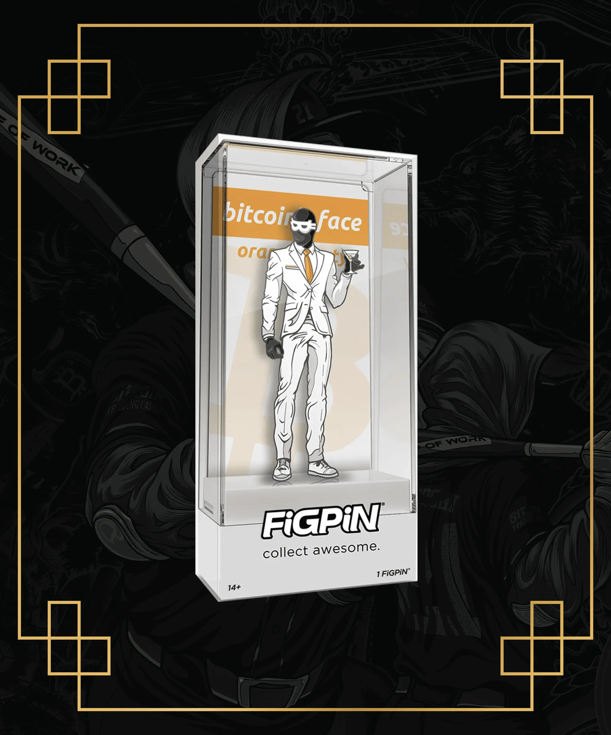 FiGPiN Satoshi Nakamoto - Bitcoin - LE 300 PCS - Orange Party Edition FIGPIN