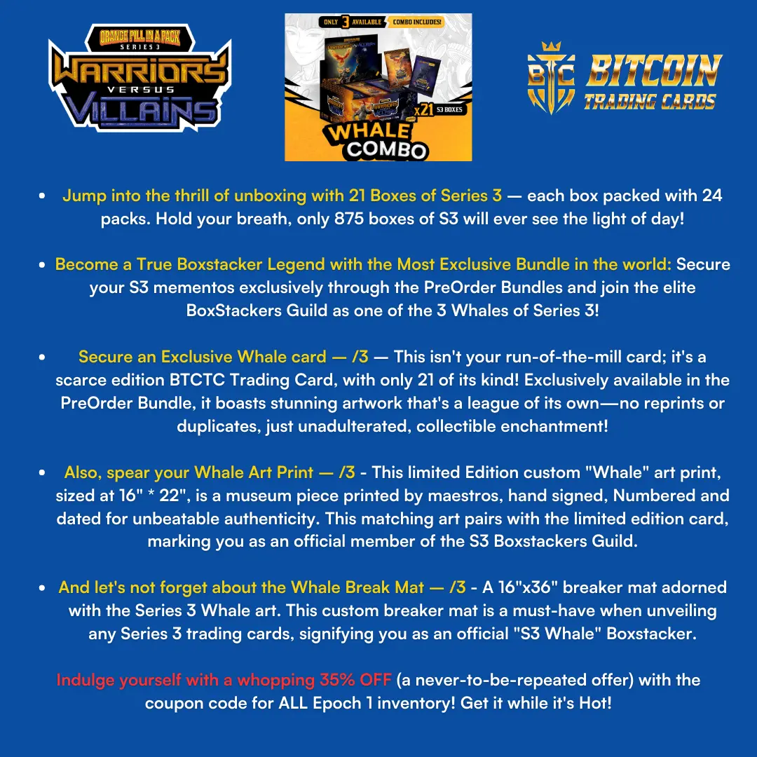 OPP - Series 3 Whale Bundle Bitcoin Trading Cards