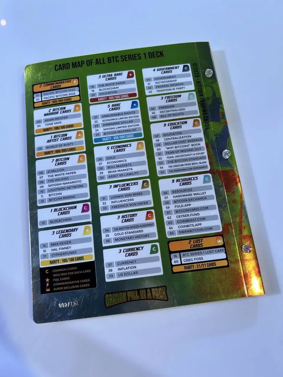 Limited Edition Custom OPP Series 1 Card Binder (x/121) - Bitcoin Freedom Art